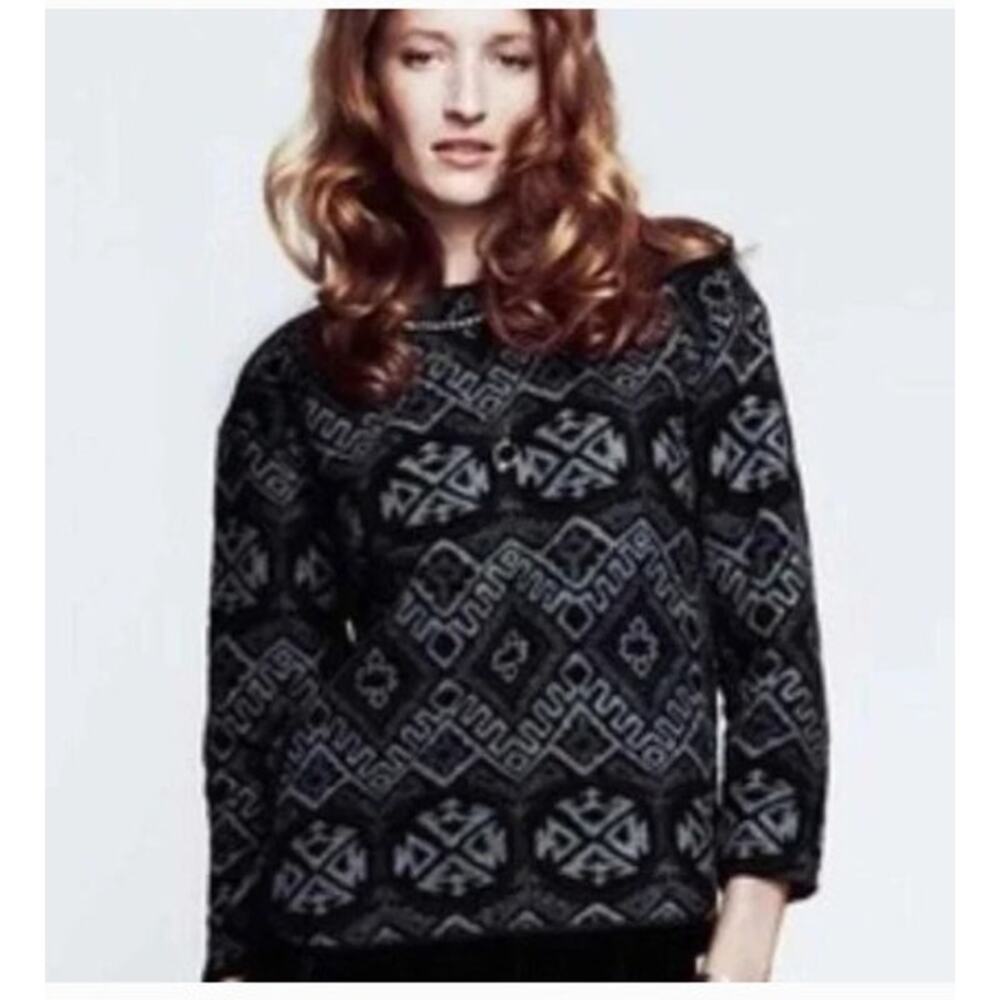 Rebecca Taylor Grey And Black Wool Shell Top Size 0 Oversized